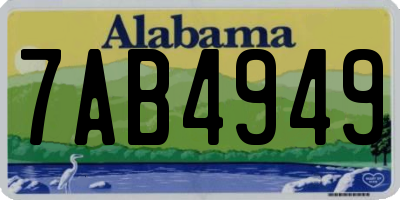 AL license plate 7AB4949