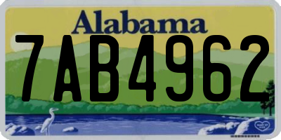 AL license plate 7AB4962
