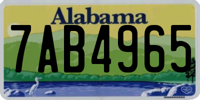 AL license plate 7AB4965
