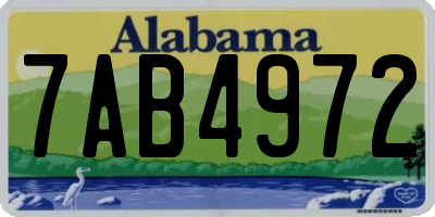 AL license plate 7AB4972