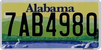 AL license plate 7AB4980