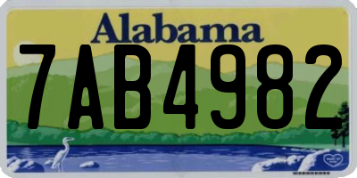 AL license plate 7AB4982