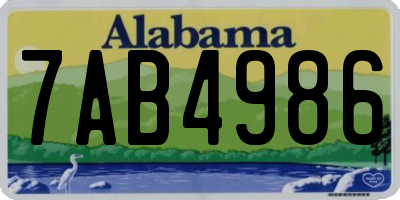 AL license plate 7AB4986