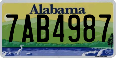 AL license plate 7AB4987