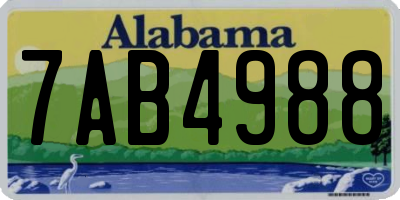 AL license plate 7AB4988