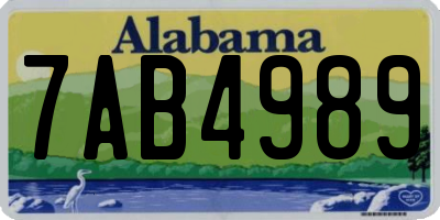 AL license plate 7AB4989