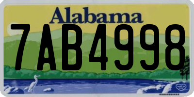 AL license plate 7AB4998