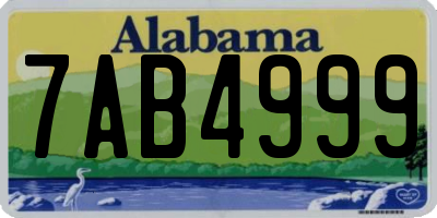 AL license plate 7AB4999