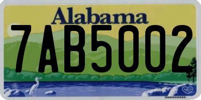 AL license plate 7AB5002