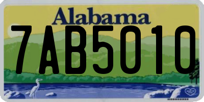 AL license plate 7AB5010