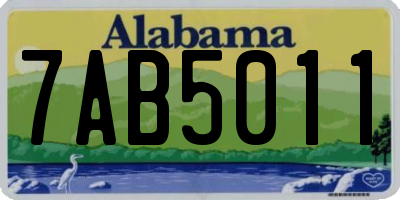 AL license plate 7AB5011