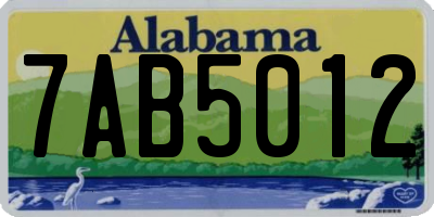 AL license plate 7AB5012