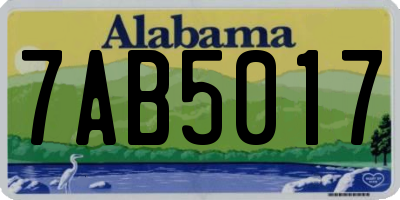 AL license plate 7AB5017