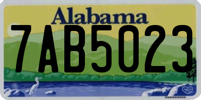 AL license plate 7AB5023