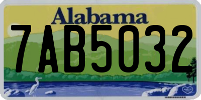 AL license plate 7AB5032