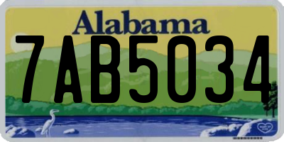 AL license plate 7AB5034
