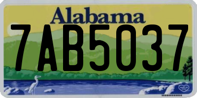AL license plate 7AB5037
