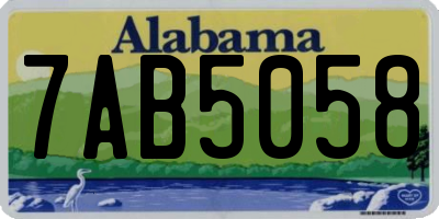 AL license plate 7AB5058