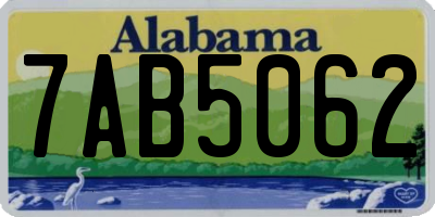 AL license plate 7AB5062