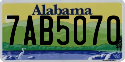 AL license plate 7AB5070