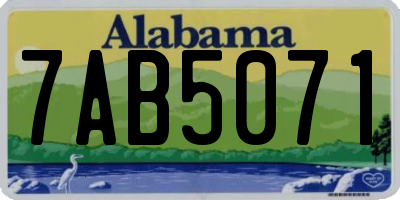 AL license plate 7AB5071