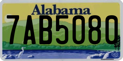 AL license plate 7AB5080