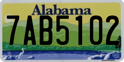 AL license plate 7AB5102