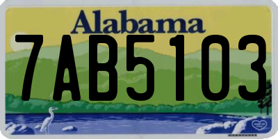 AL license plate 7AB5103