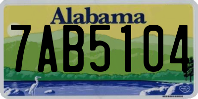 AL license plate 7AB5104