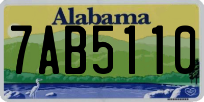 AL license plate 7AB5110