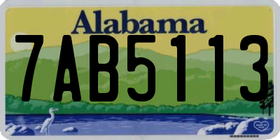 AL license plate 7AB5113