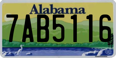 AL license plate 7AB5116