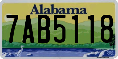 AL license plate 7AB5118