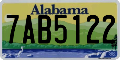 AL license plate 7AB5122