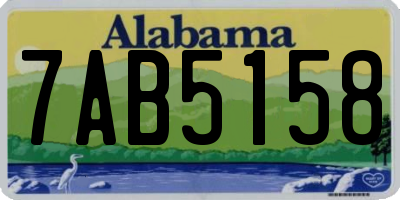 AL license plate 7AB5158