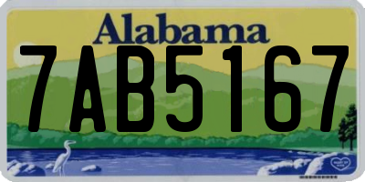 AL license plate 7AB5167
