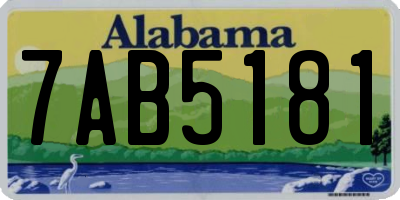 AL license plate 7AB5181