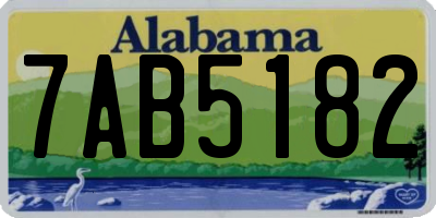 AL license plate 7AB5182