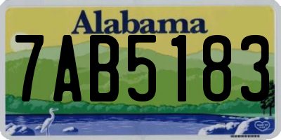 AL license plate 7AB5183