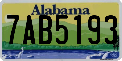 AL license plate 7AB5193