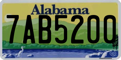 AL license plate 7AB5200