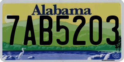 AL license plate 7AB5203