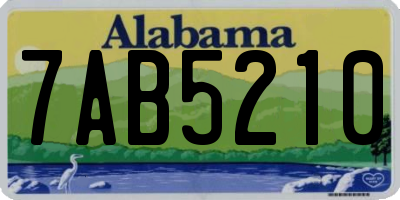 AL license plate 7AB5210