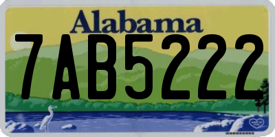 AL license plate 7AB5222