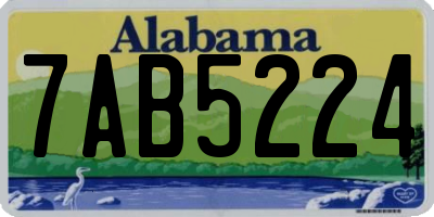 AL license plate 7AB5224