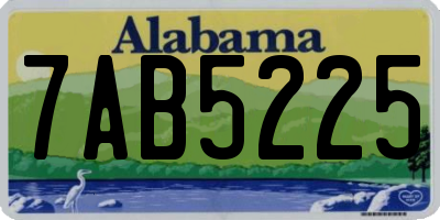 AL license plate 7AB5225