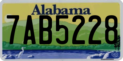 AL license plate 7AB5228