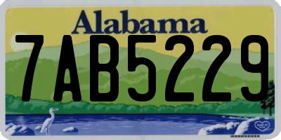 AL license plate 7AB5229
