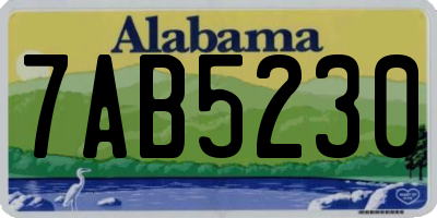 AL license plate 7AB5230