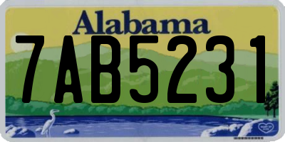 AL license plate 7AB5231